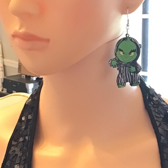 Fashion Womens Grinch Jack Halloween Holiday Costume Swap Dangle Earrings - Picture 3 of 7